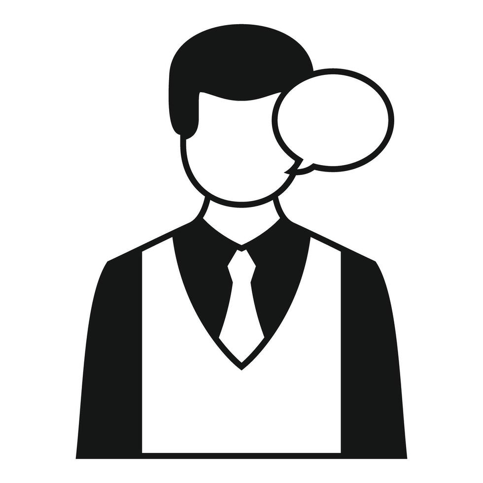 Businessman talking with speech bubble, effective communication in corporate setting vector