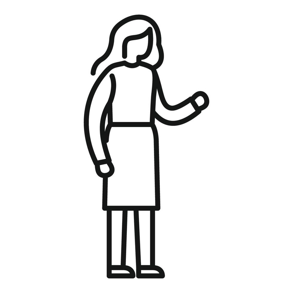 Businesswoman gesturing while explaining business strategy vector