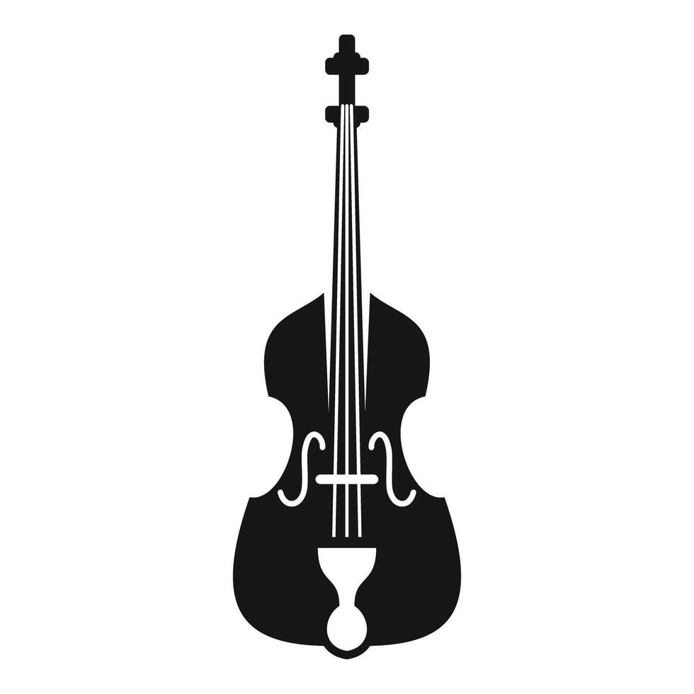 Black cello silhouette representing classical music and string instruments vector