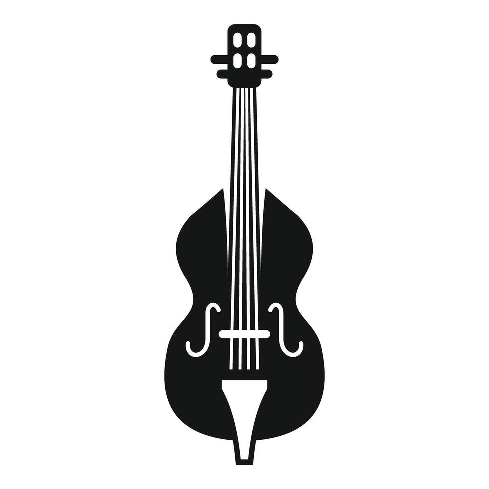 Big double bass showing its strings and bridge vector
