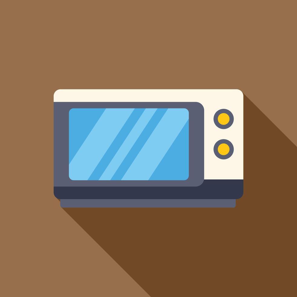 Modern microwave oven with simple design warming food vector