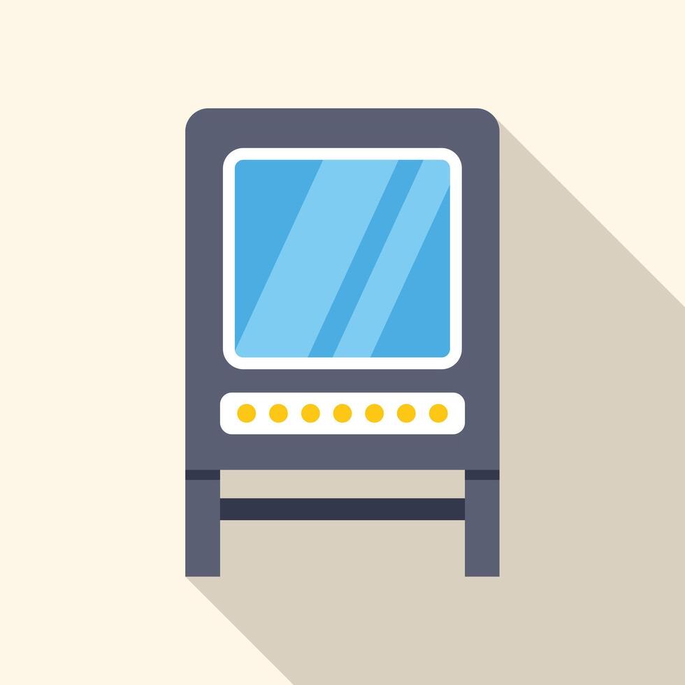Ticket machine validating tickets with touch screen and illuminated buttons vector