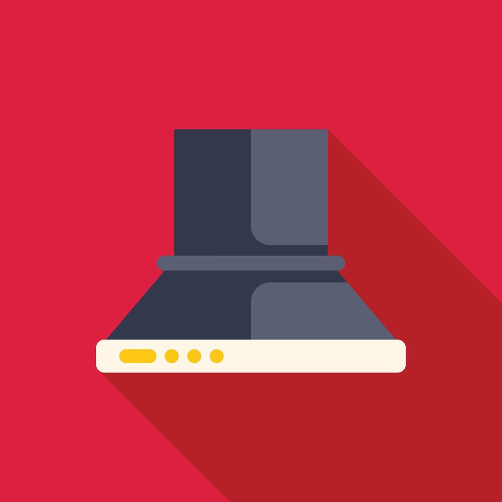Kitchen exhaust hood extractor filter purifying air on red background vector