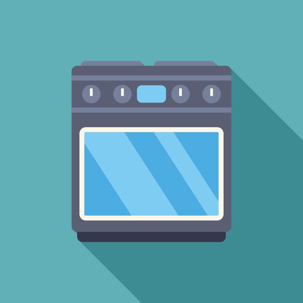 Modern kitchen stove with oven and burners displaying culinary innovation vector