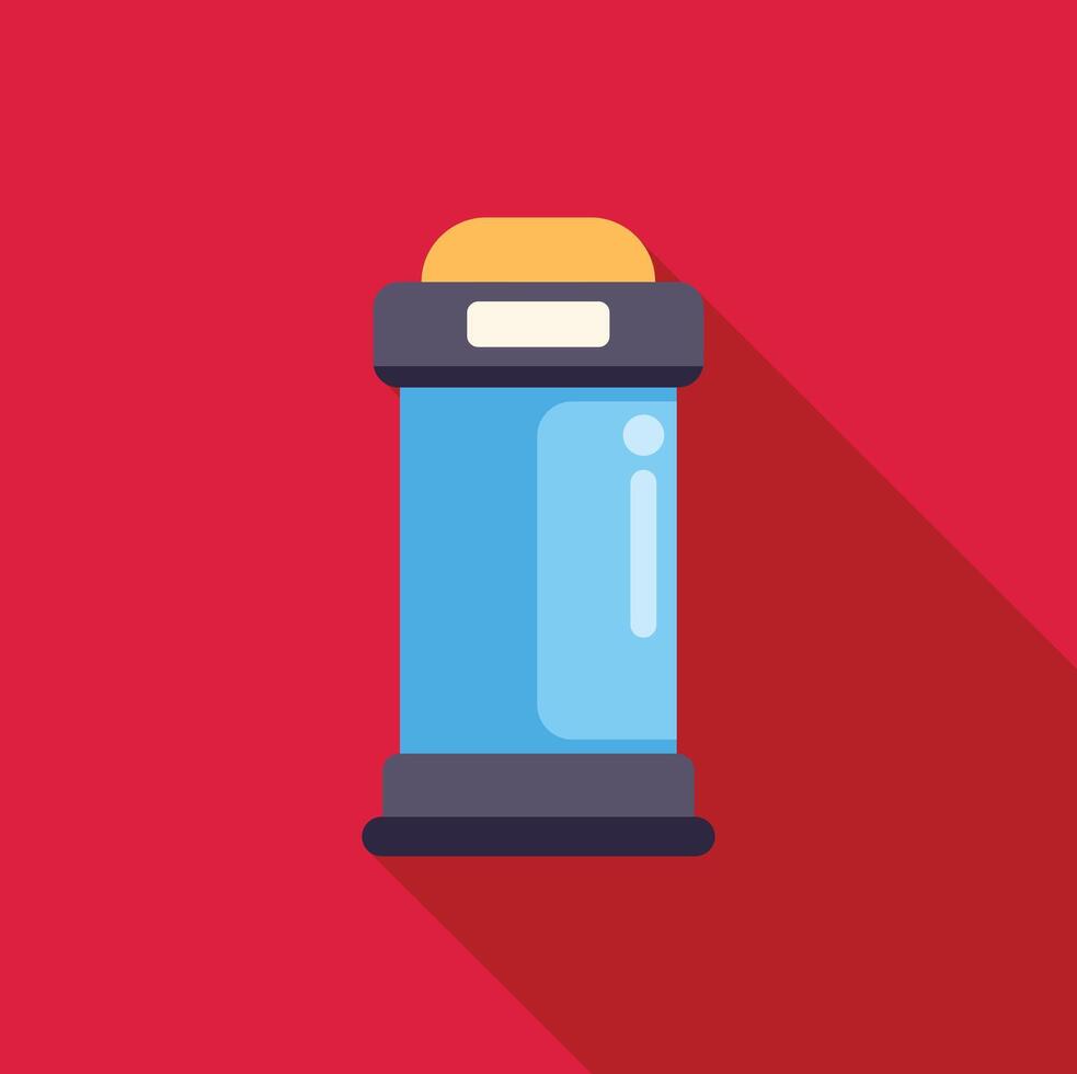 Modern portable blender preparing a smoothie on red background vector