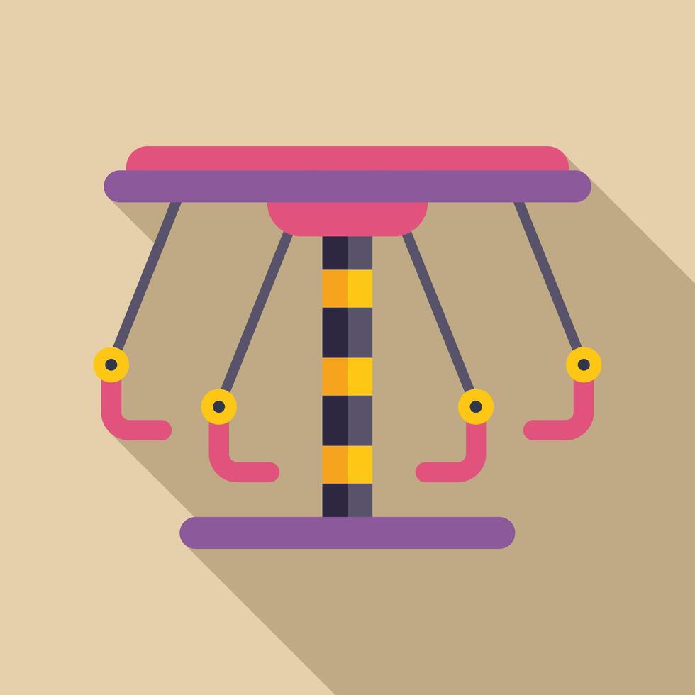 Carousel swing ride spinning at the amusement park vector