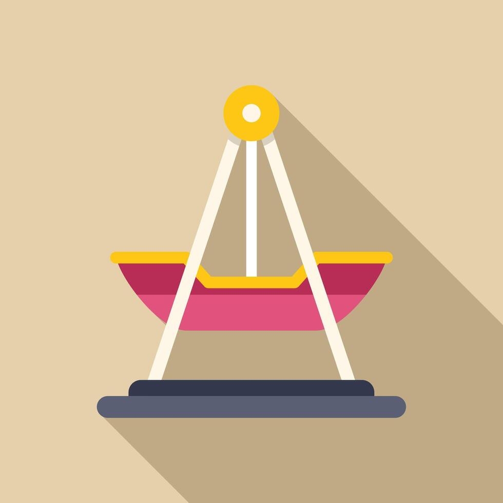 Boat swinging in playground entertaining children with fun activities vector