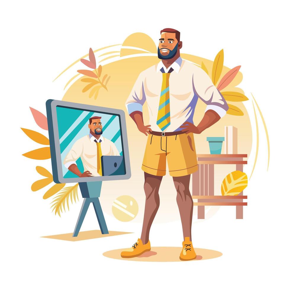 A flat style illustration of man fashion vector