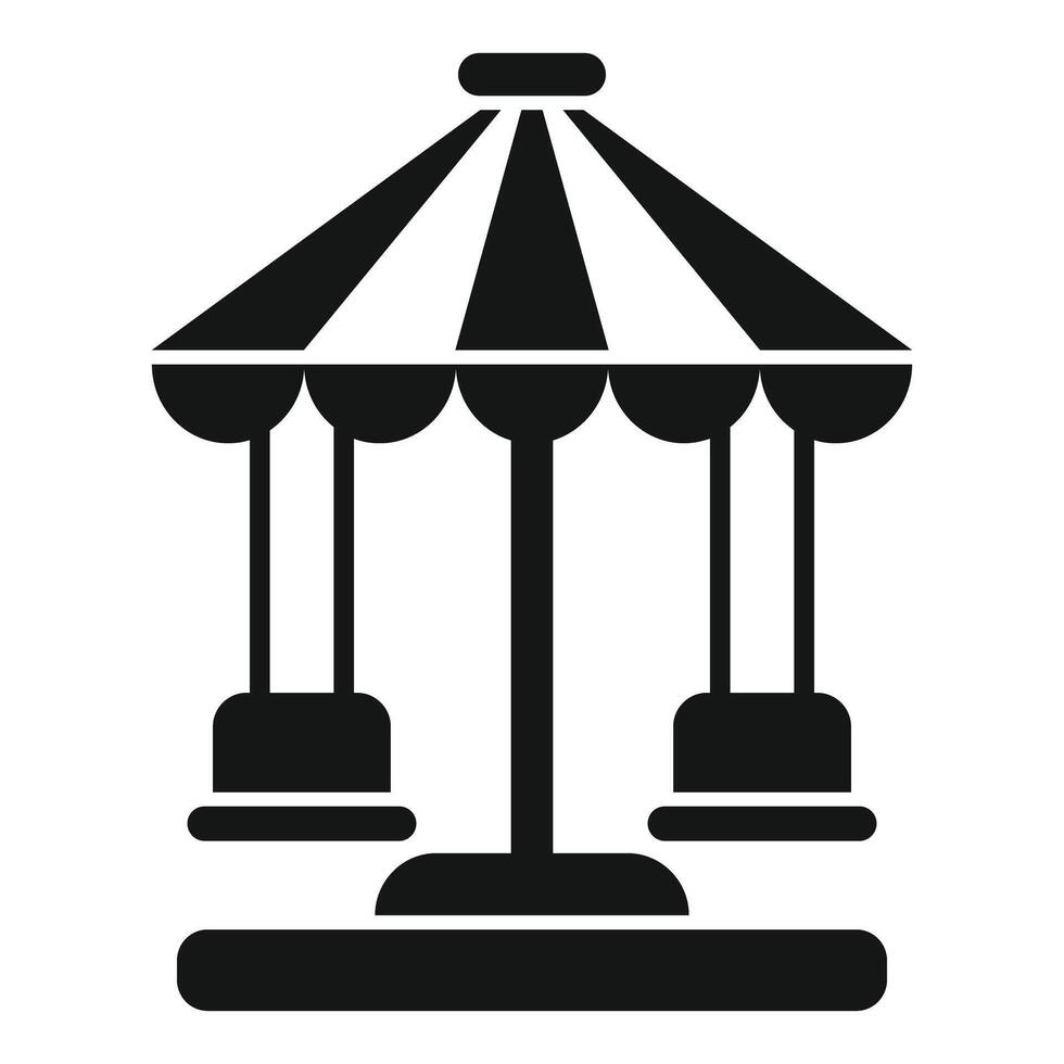 Carousel swing ride with striped canopy representing amusement park fun vector