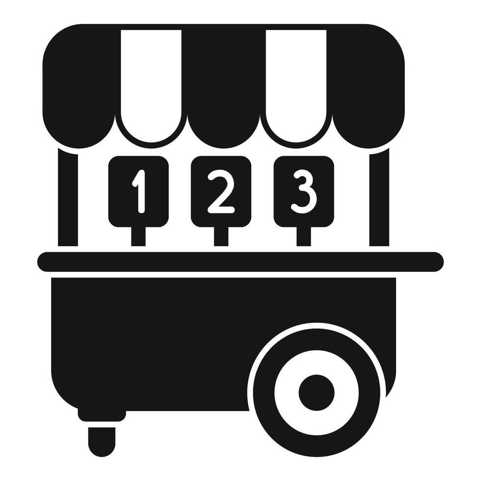 Street food cart offering different menu options with numbers vector