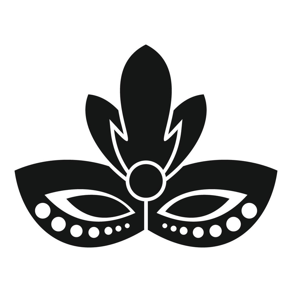 Elegant venetian carnival mask with feathers and beads is representing masquerade ball vector