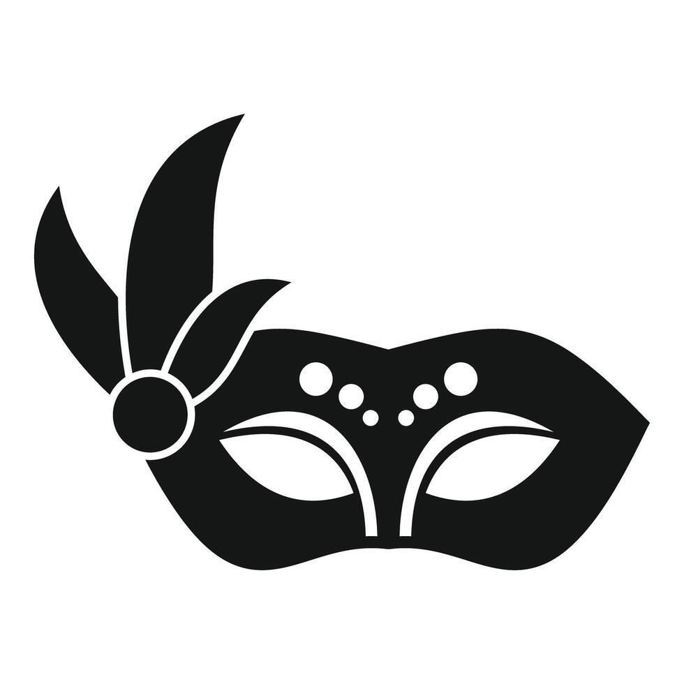 Elegant carnival mask with feather, symbolizing celebration, mystery, and festivity vector