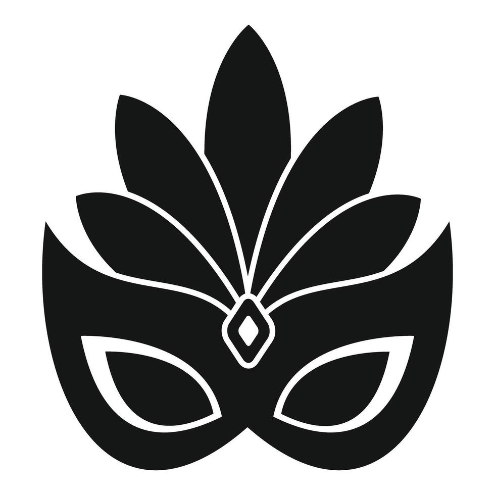 Elegant venetian carnival mask with feathers and gemstone is representing celebration vector