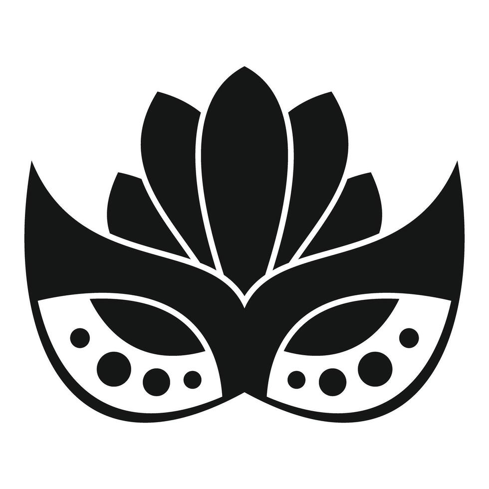 Black mardi gras mask with feathers symbolizing carnival celebration vector