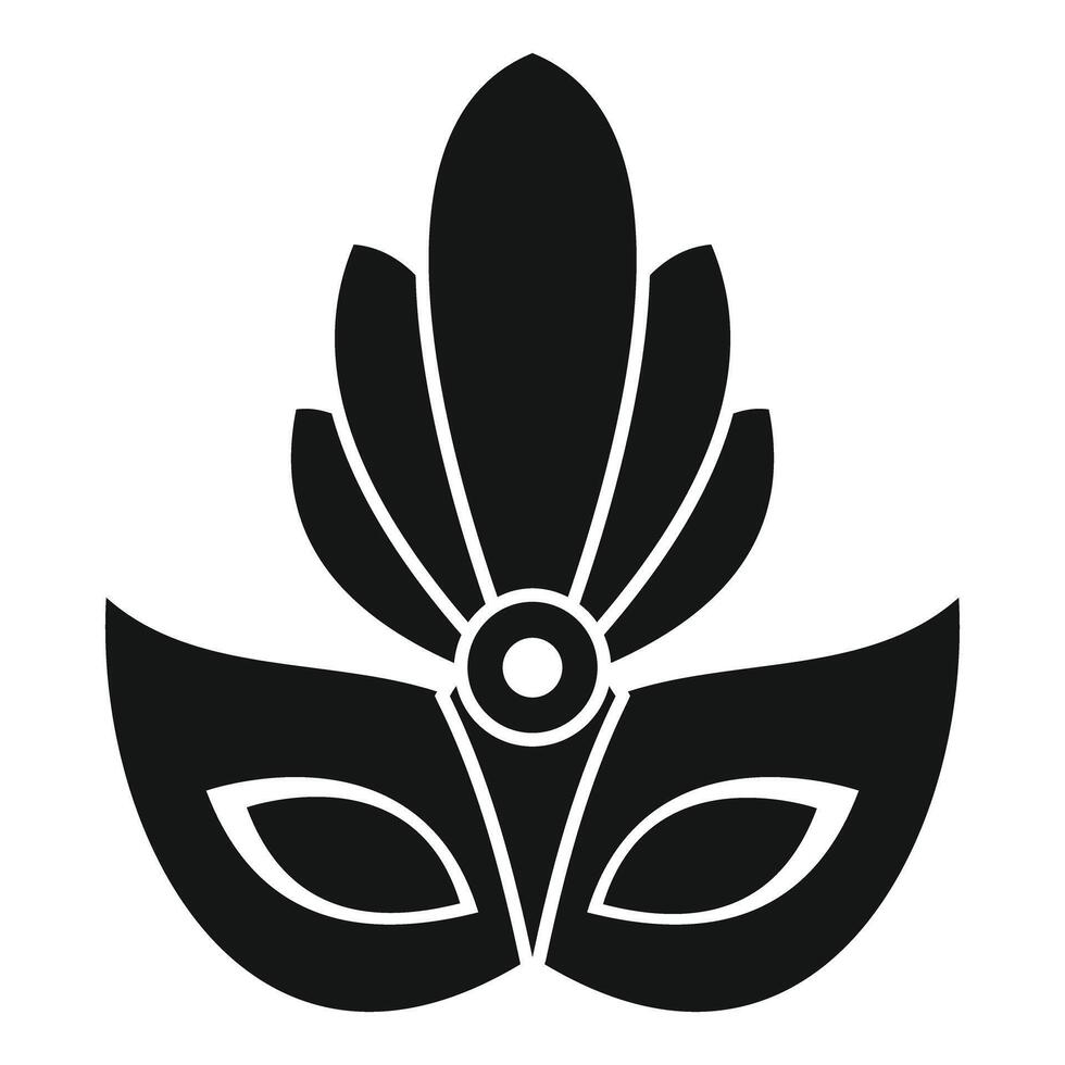 Elegant carnival mask with feathers and gem decoration vector