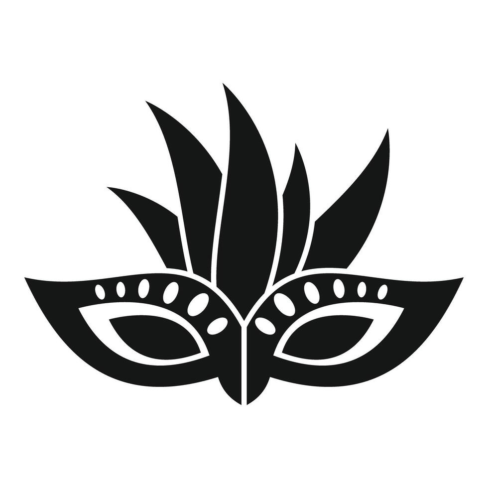 Black mardi gras mask with feathers creating festive atmosphere vector