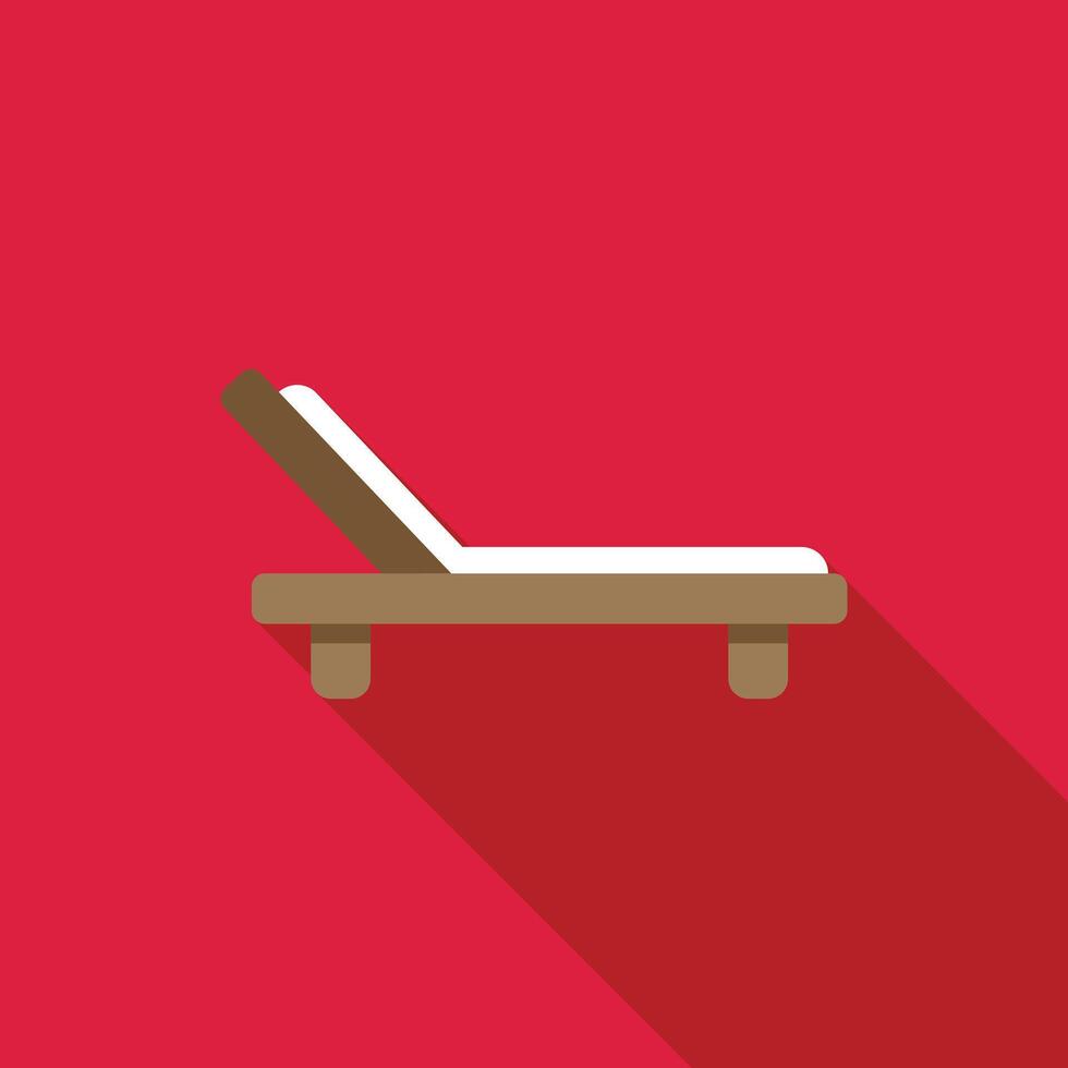 Beach lounger casting long shadow on vibrant pink background vector