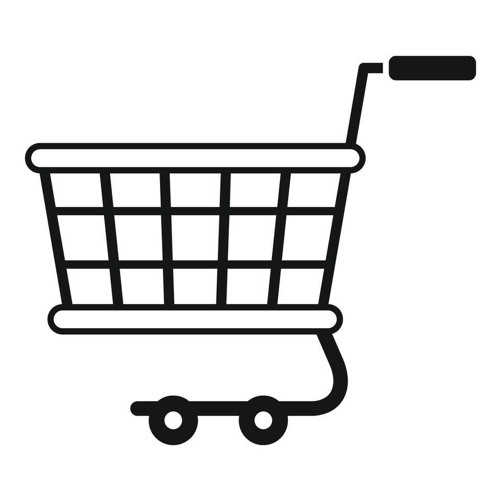 Empty shopping cart icon representing online commerce and retail vector