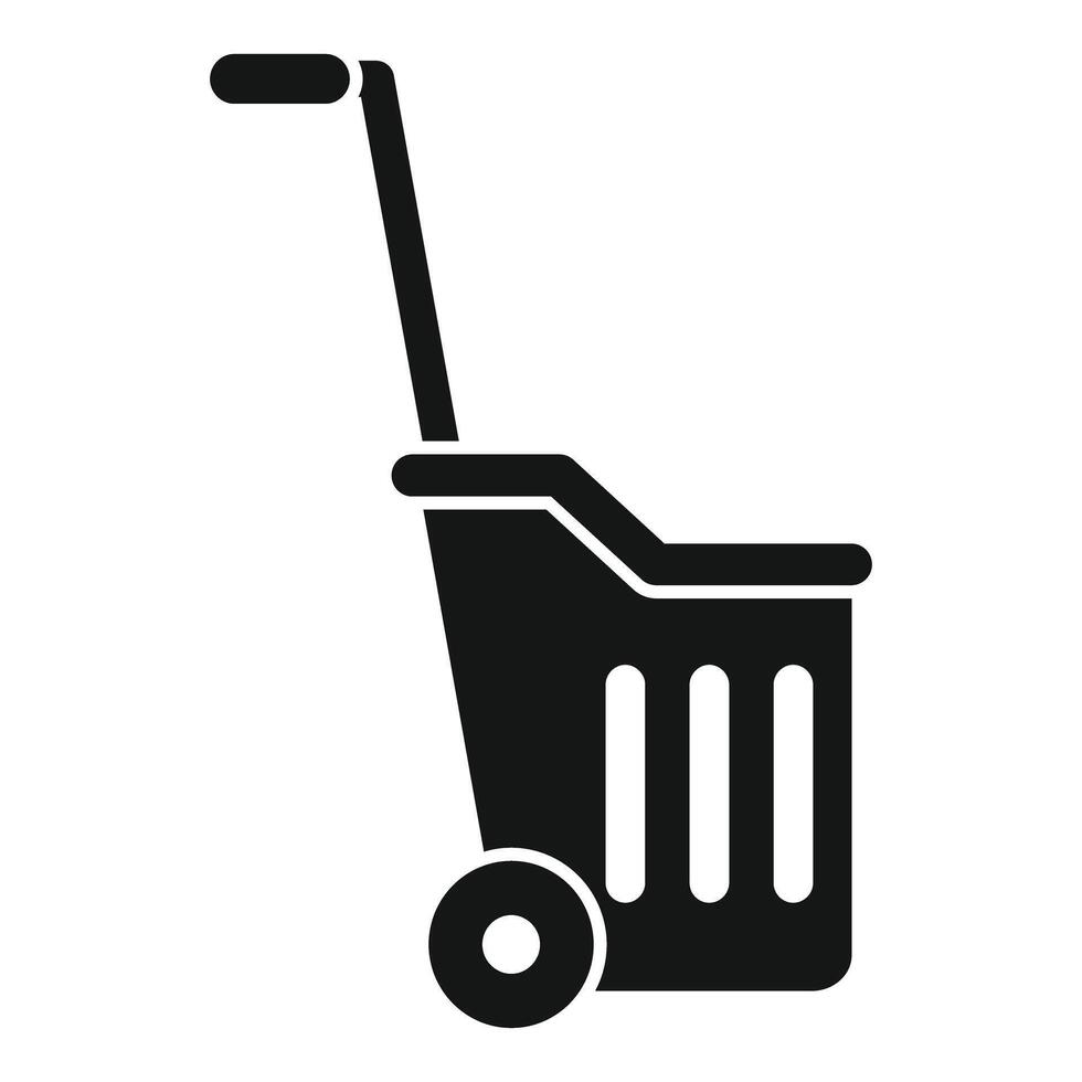 Plastic shopping cart icon, simple style vector