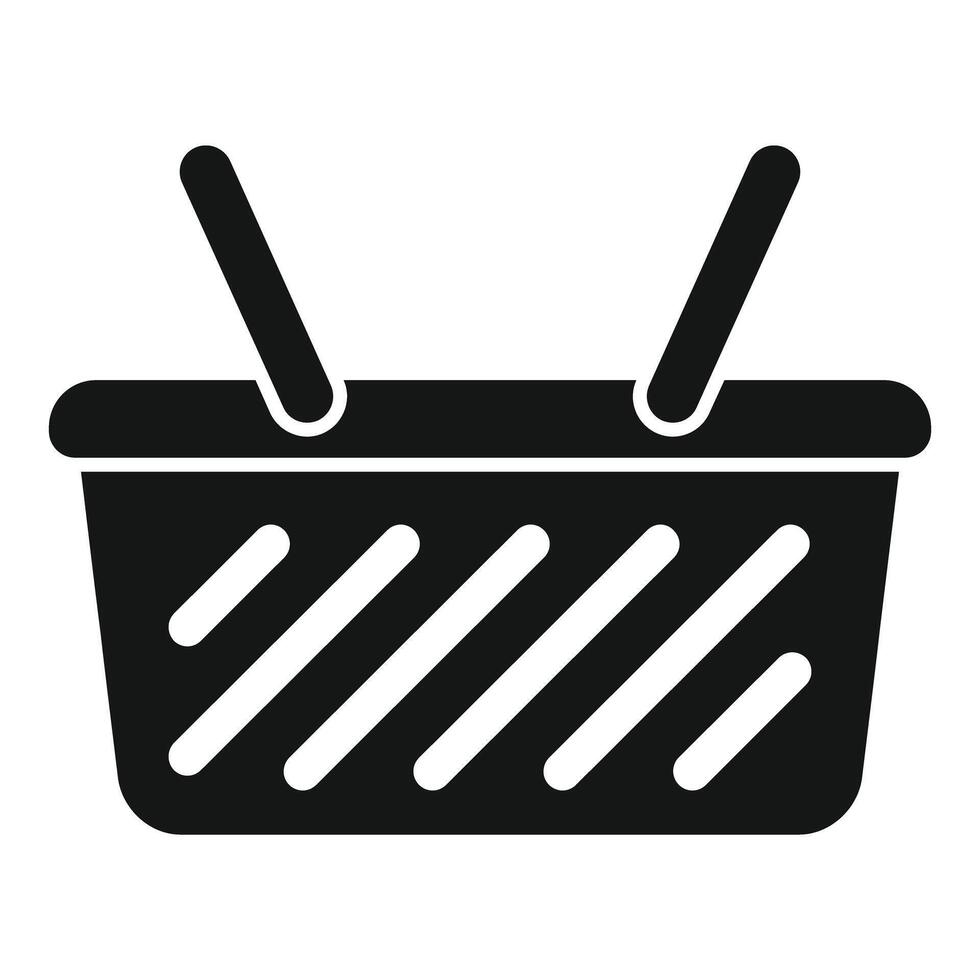 Empty shopping basket with handles up representing retail commerce vector