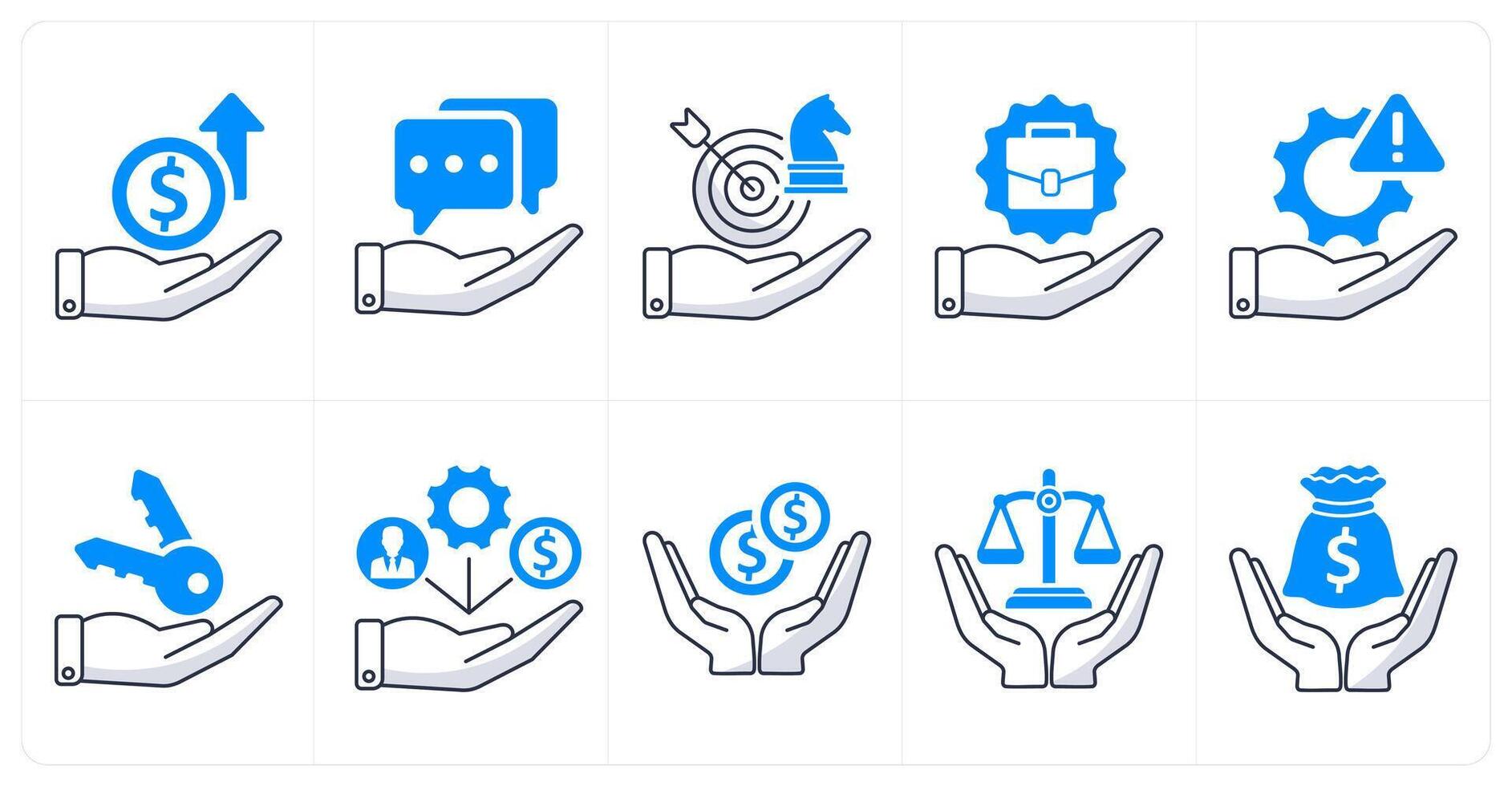A set of 10 business icons as expenses, advice, strategy vector