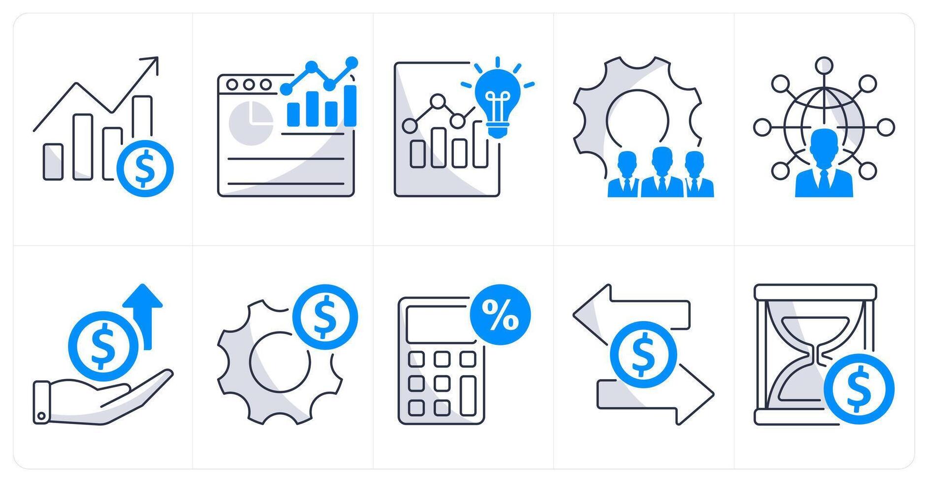 A set of 10 business icons as business growth, analytics, idea to profit vector