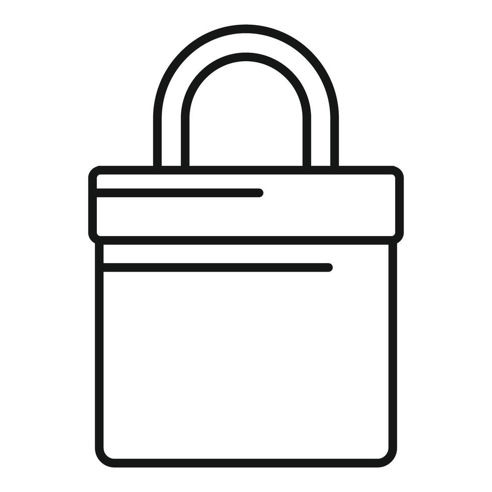 Closed padlock protecting personal information, data security concept vector