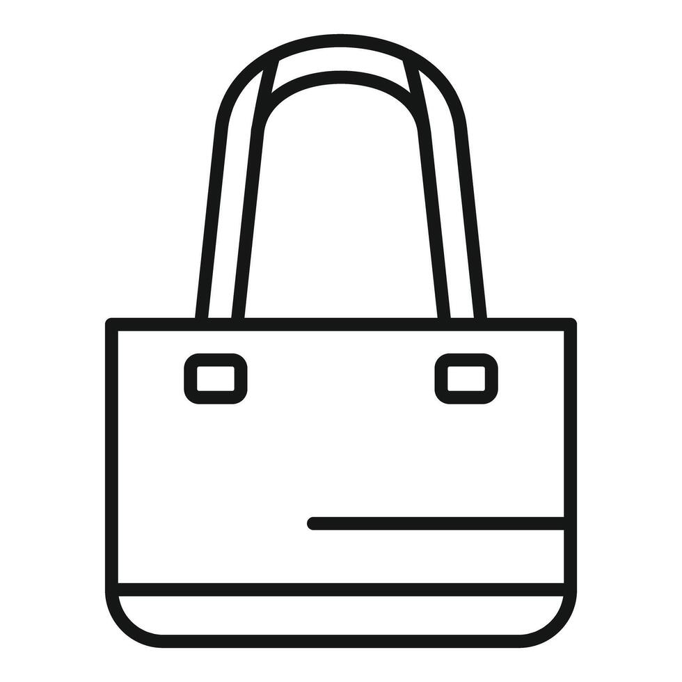 Woman's handbag with double handle and squared shape symbolizing fashion and shopping vector