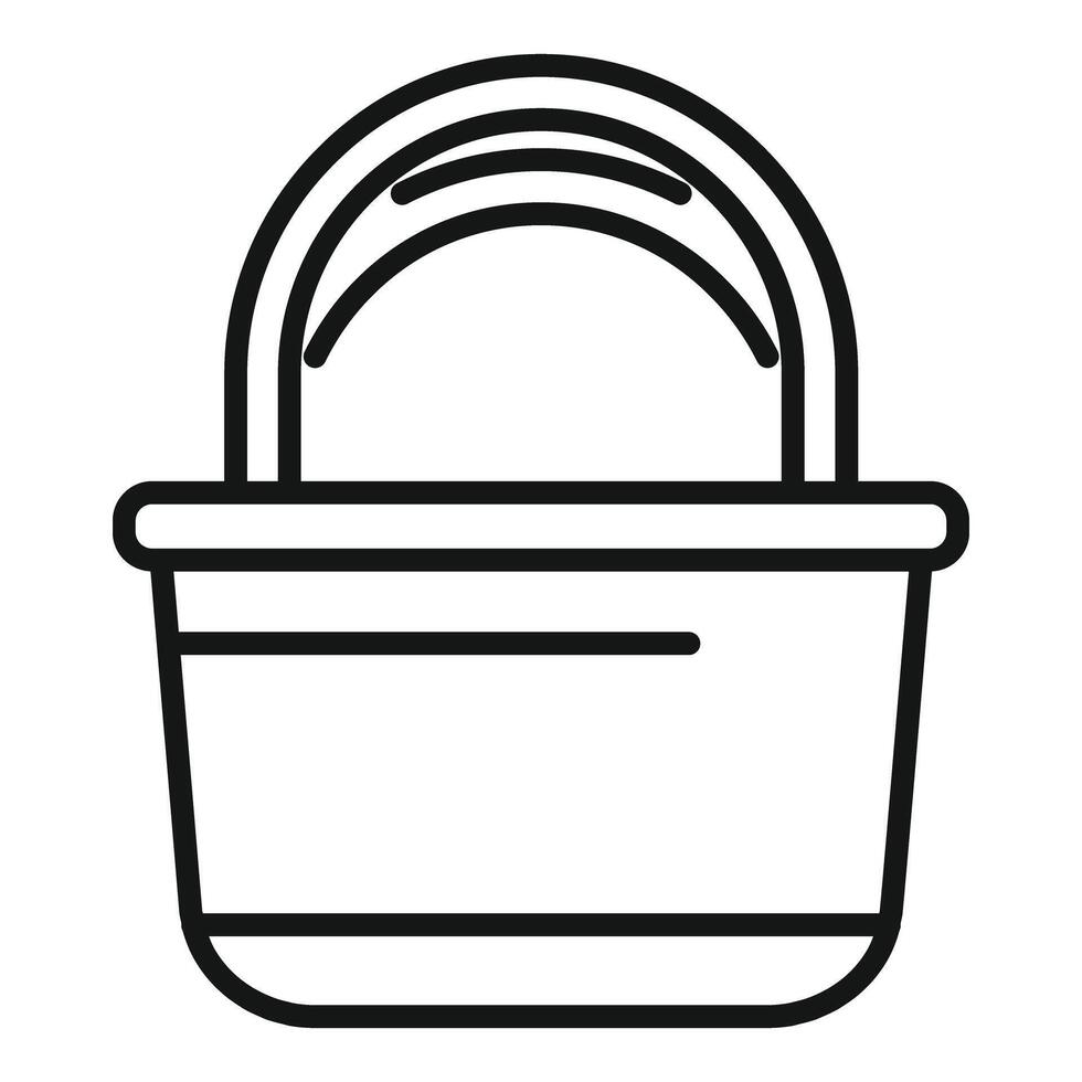 Empty basket with handle, minimalist shopping icon for online stores and retail businesses vector