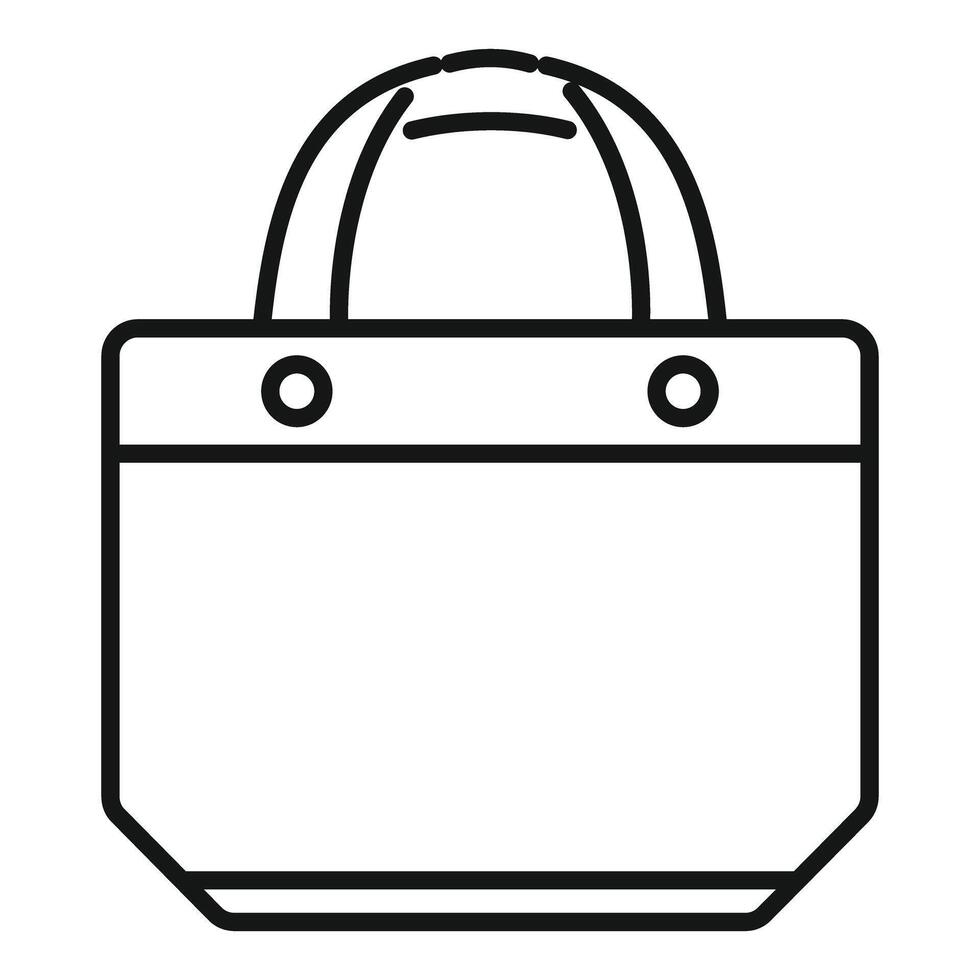 Empty shopping bag with handles and reinforced bottom panel vector