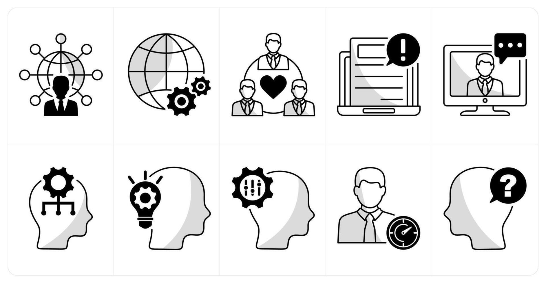 A set of 10 business icons as communication and network, global setting, business relationship vector