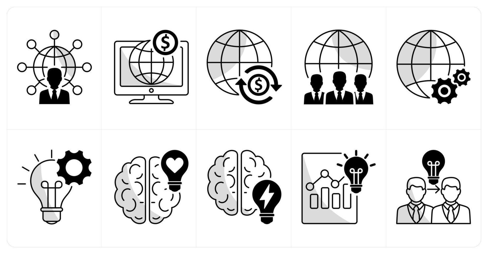 A set of 10 business icons as communication and network, online business, wire transfer vector