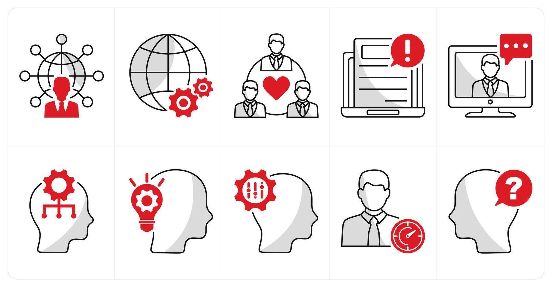 A set of 10 business icons as communication and network, global setting, business relationship vector