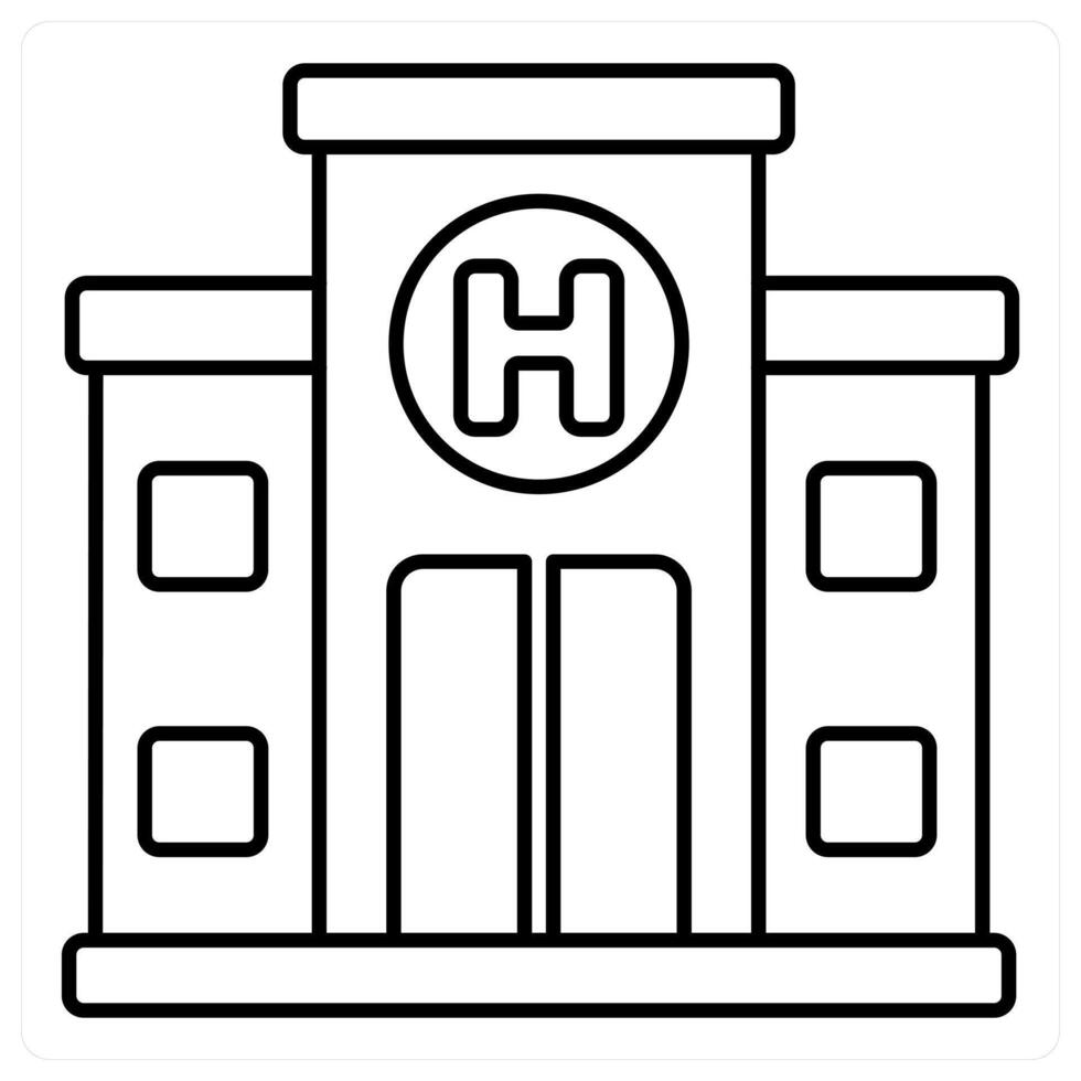 hospital and building icon concept vector