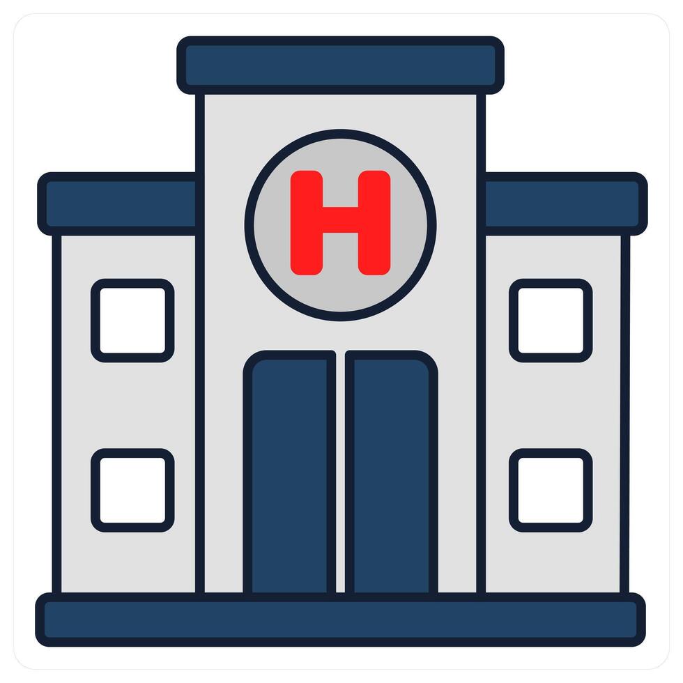 hospital and building icon concept vector