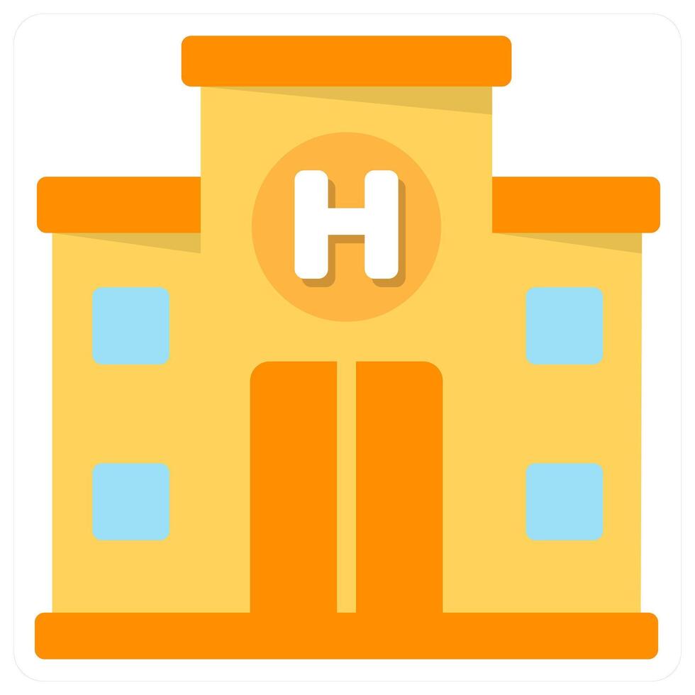 hospital and building icon concept vector