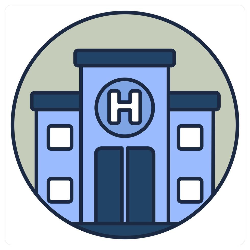 hospital and building icon concept vector
