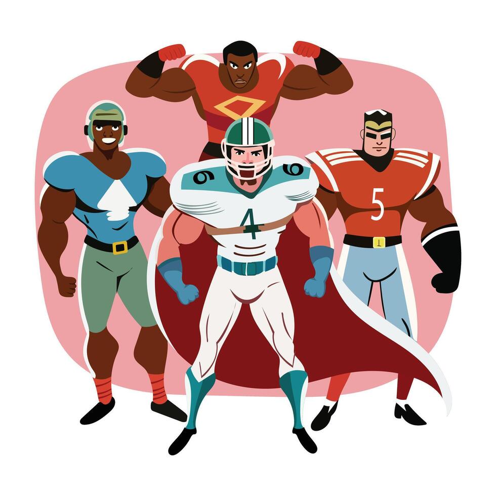 Players illustration in flat style vector