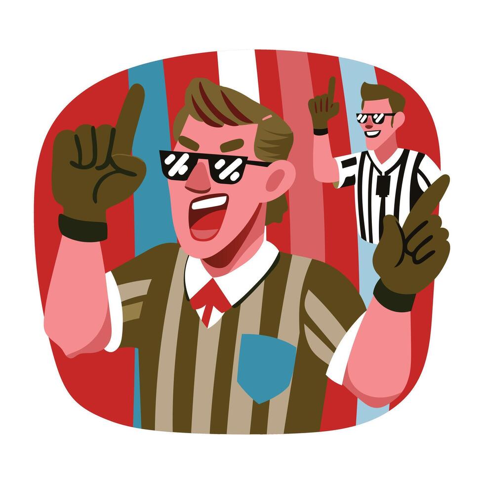 Match referee illustration in flat style vector