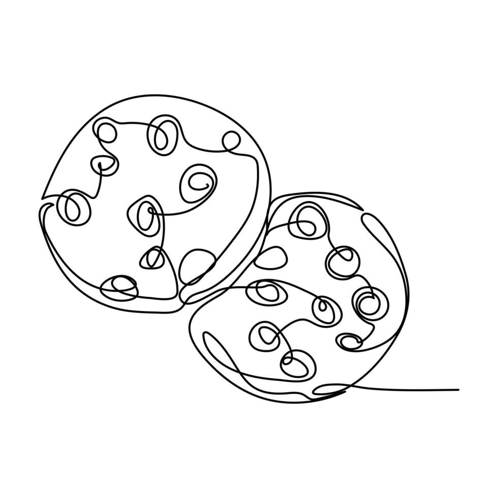 Continuous one line drawing National cookie day . Dessert concept. Single line draw design graphic illustration. vector