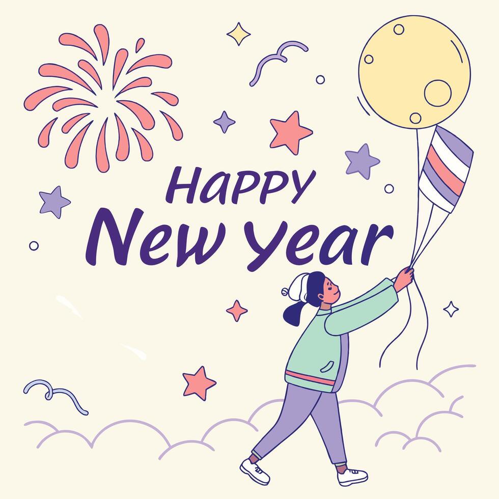 2025 abstract Happy New vector