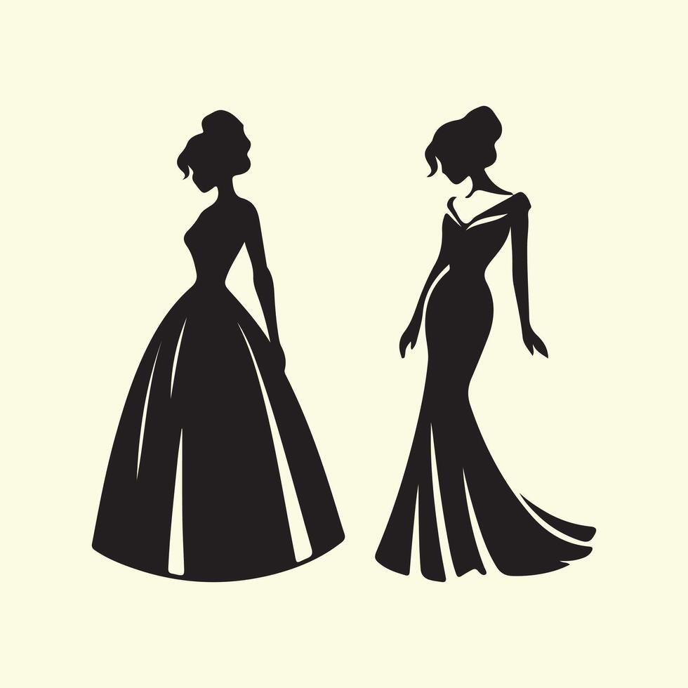 Elegant Stylish Dress Designed For Women vector