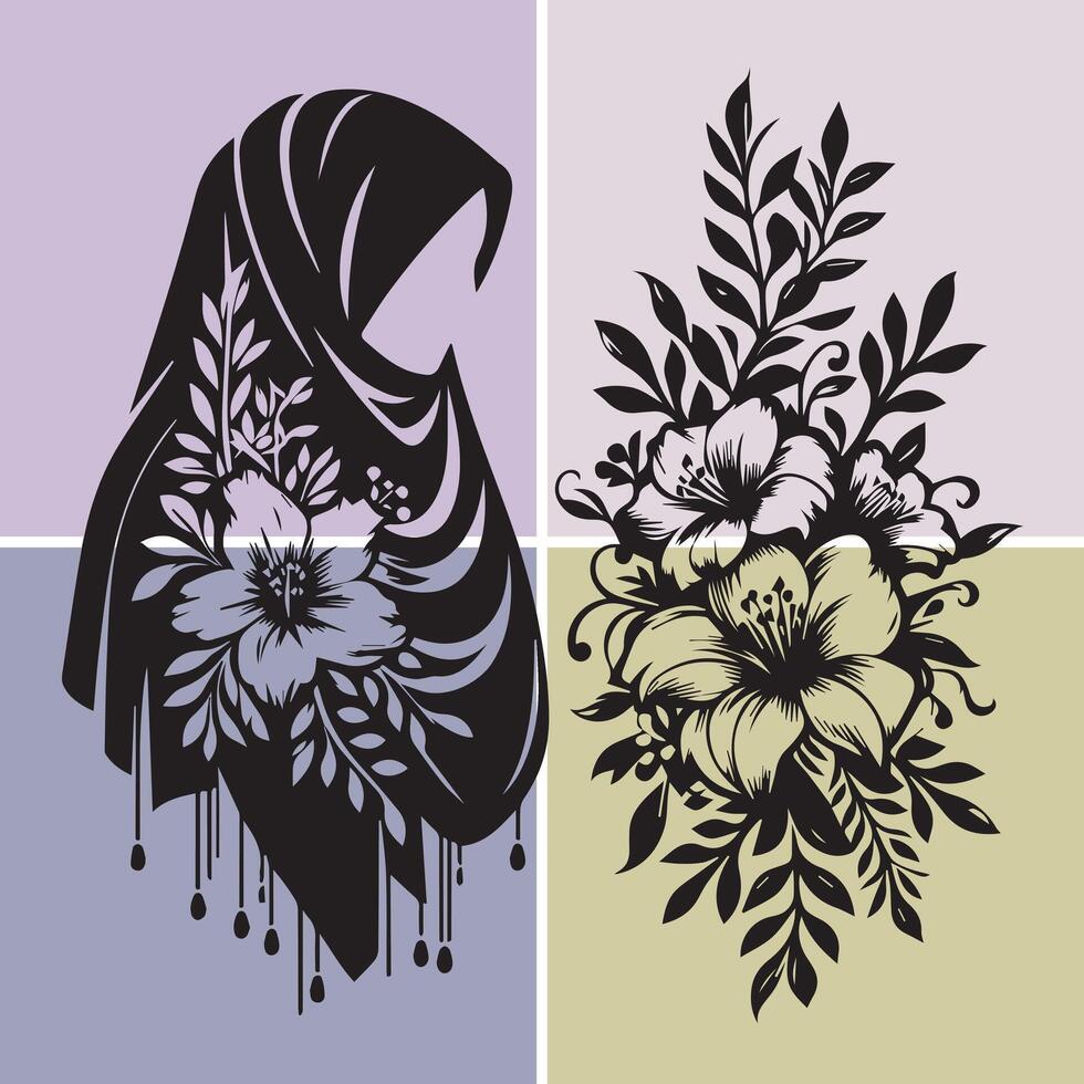 Elegant Stylish Hijab Designed For Women vector