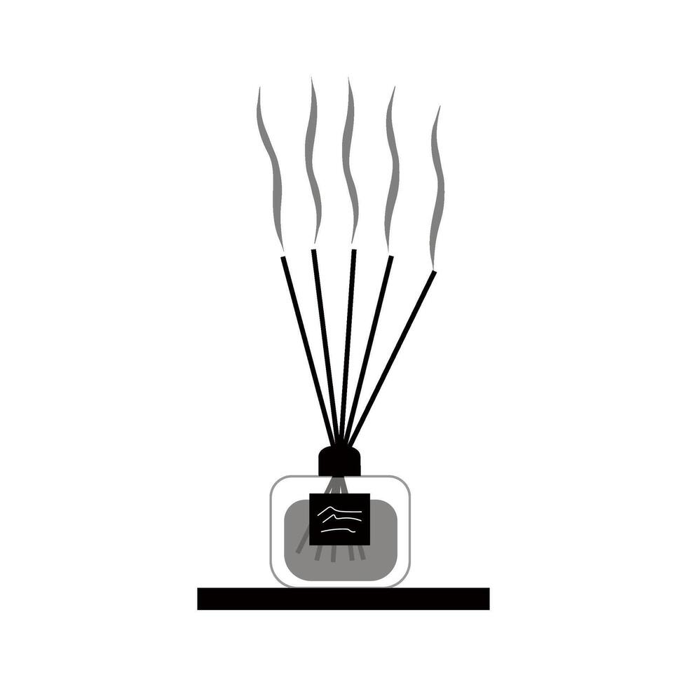 Black and white aroma diffuser with aroma sticks vector