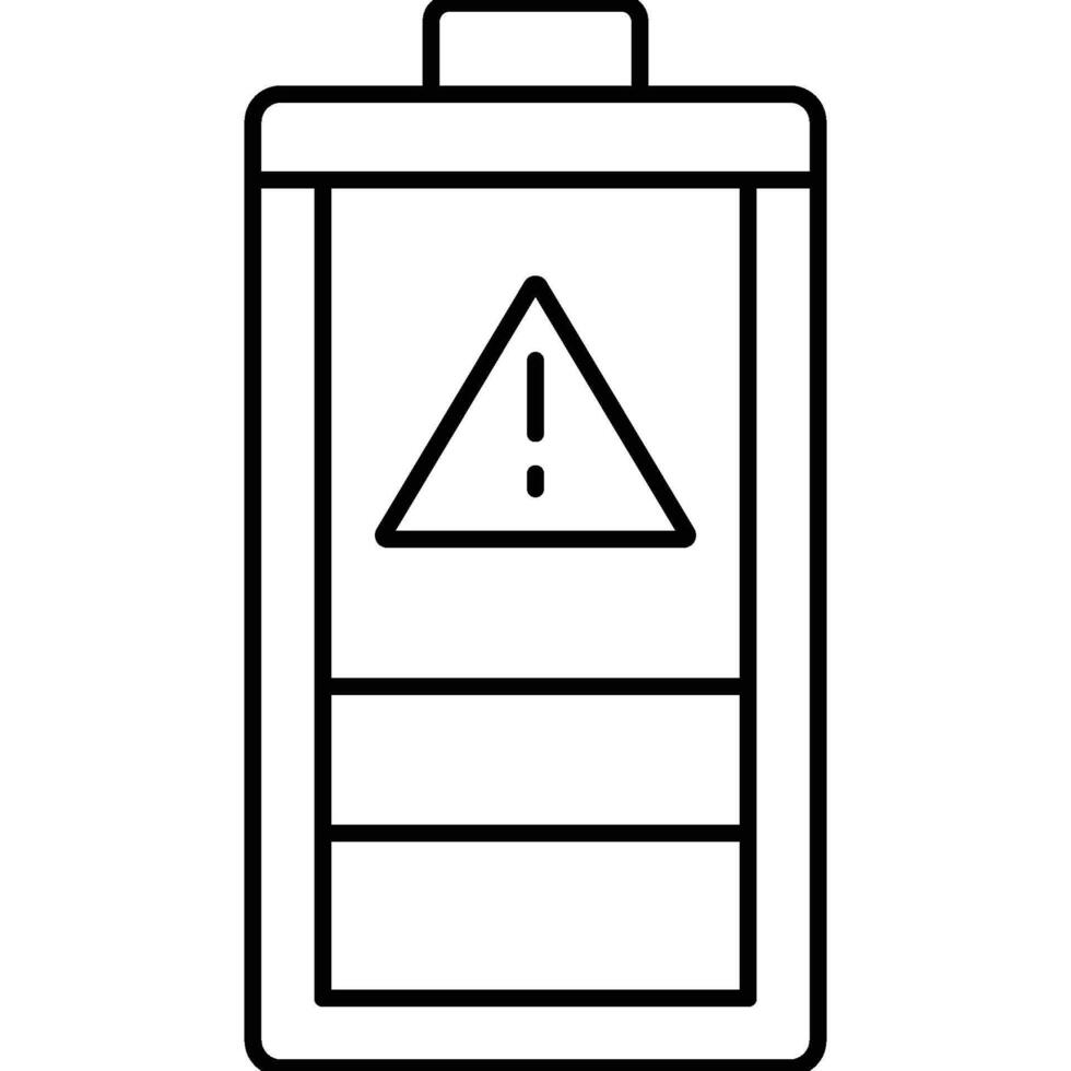 Battery warning illustration with isolated background vector