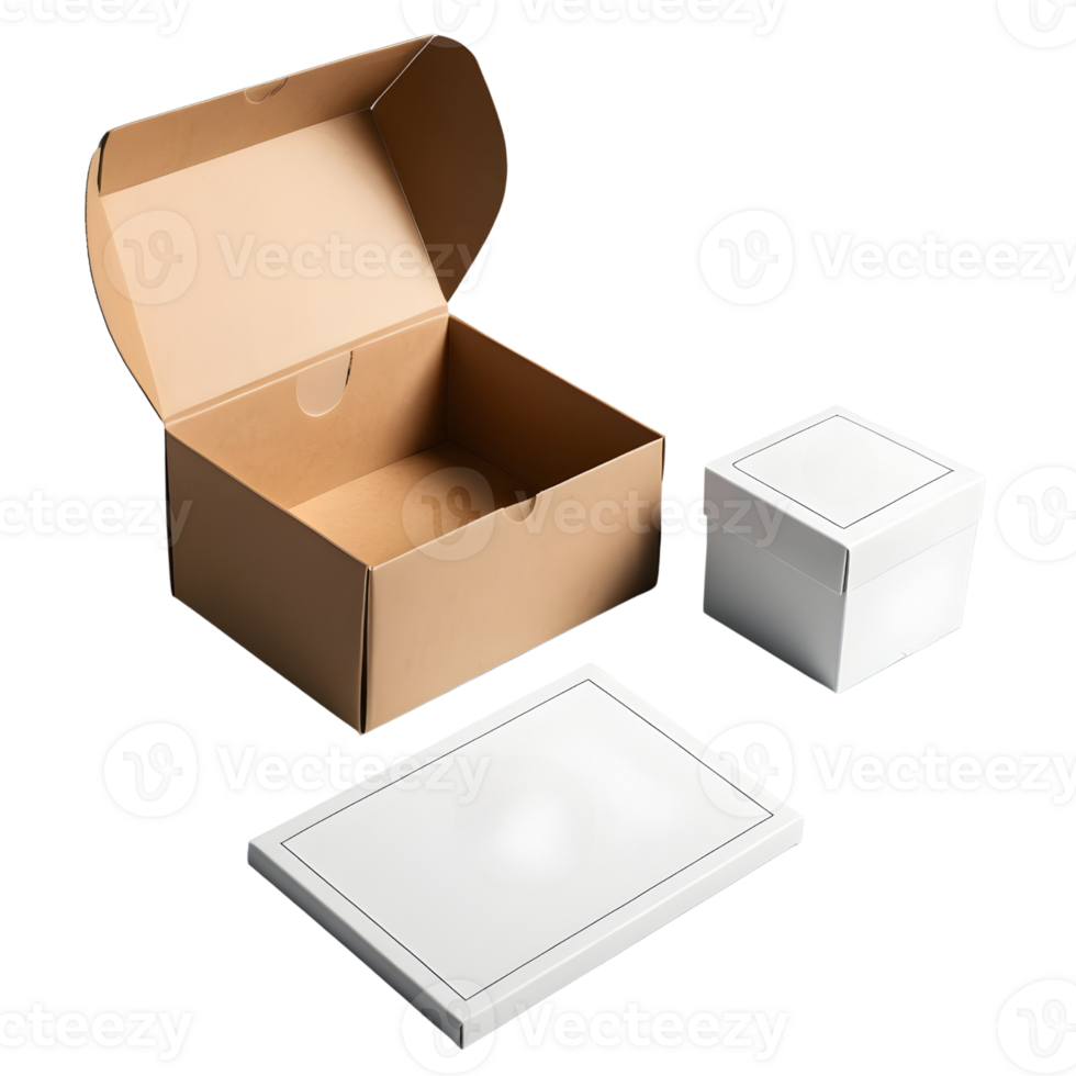 A white box with a white lid and a white box png