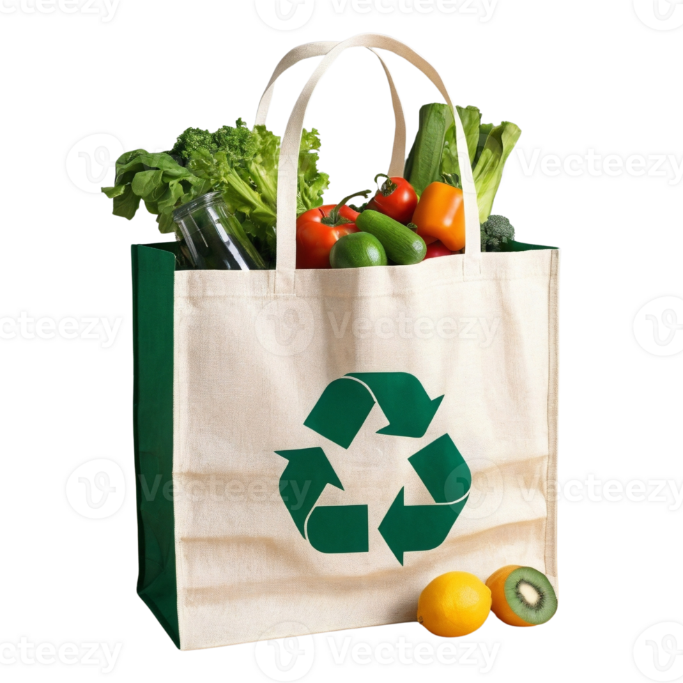 Recycle bag with fruits and vegetables png