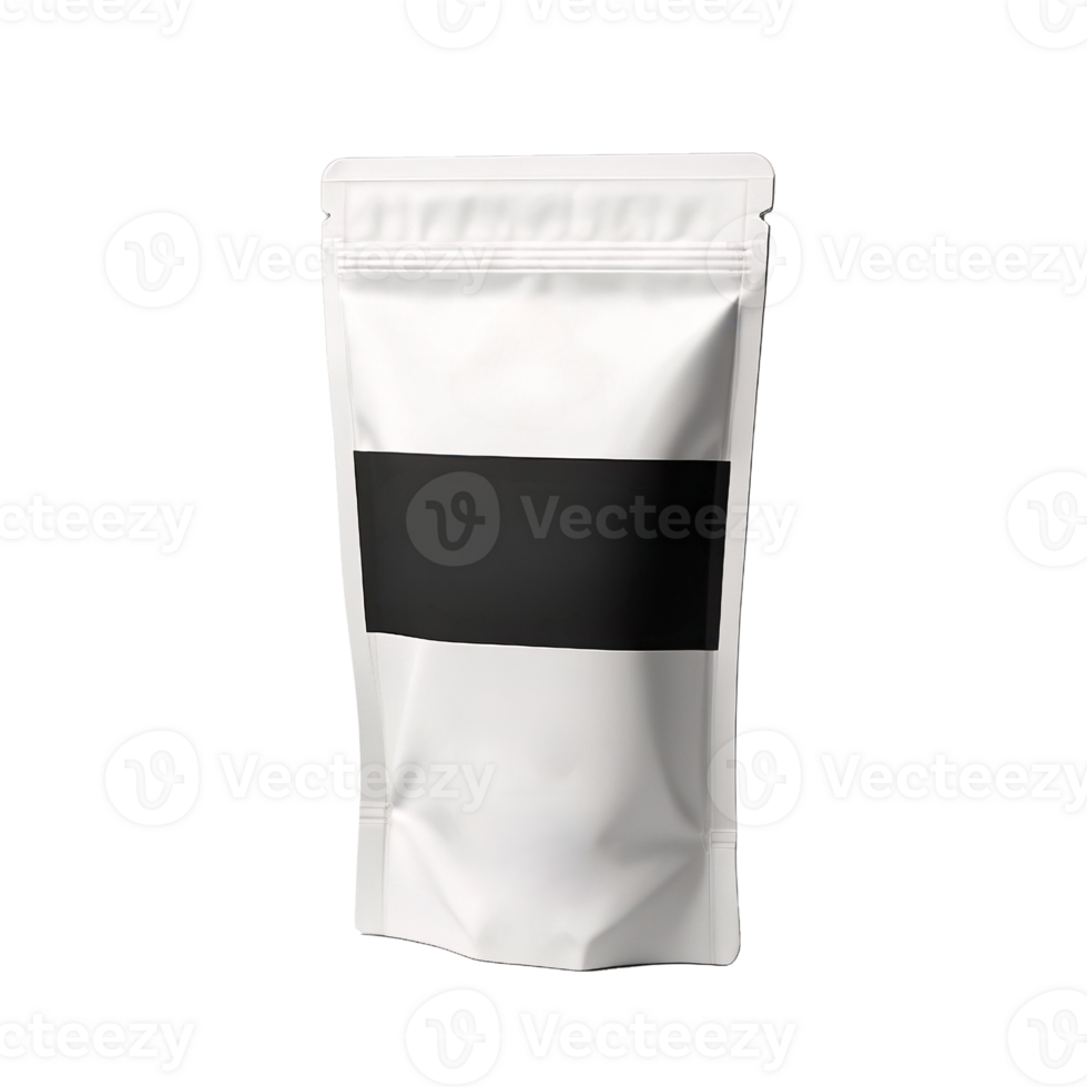 White pouch with black stripe on the front png