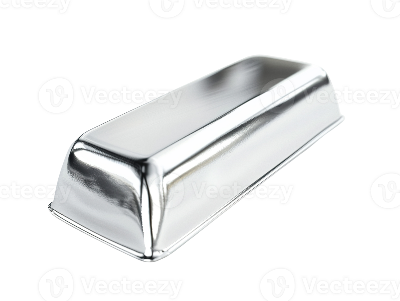 silver ingot bar, precious metal, physical stable investment transparent background, isolated graphic resource cutout png