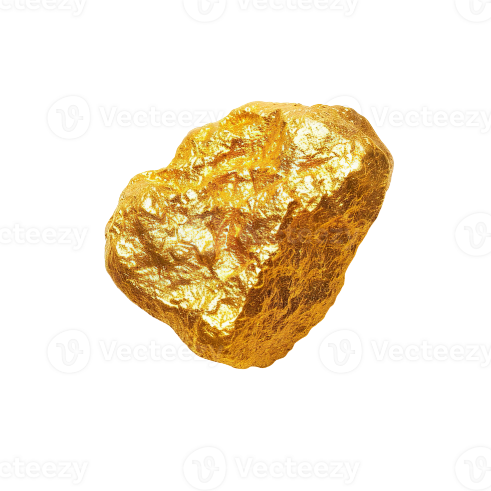 Pure gold nugget rock, precious stone, specimen transparent background isolated graphic resource cutout. Lapidary, geology, rockhounding, collecting, gemstone, mineral png